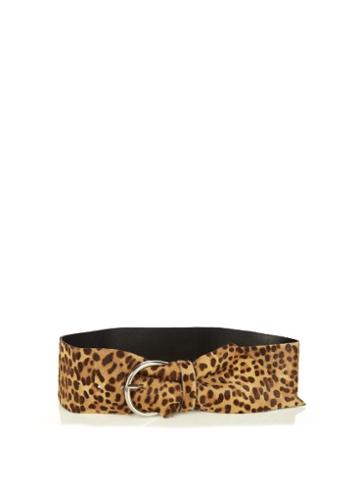 Isabel Marant Yanis Leopard Calf Hair Belt
