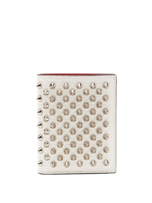 Matchesfashion.com Christian Louboutin - Palatin Spike-embellished Leather Wallet - Womens - White Multi