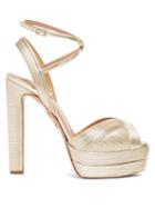 Matchesfashion.com Aquazzura - Caprice 130 Leather Sandals - Womens - Gold
