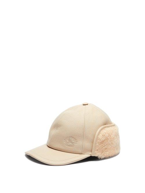 Matchesfashion.com Burberry - Explorer Leather Hat - Womens - Cream