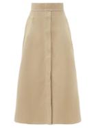 Matchesfashion.com Lemaire - Linen-blend Canvas Midi Skirt - Womens - Beige
