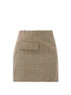 Matchesfashion.com Vetements - Checked Wool-tweed Mini Skirt - Womens - Brown