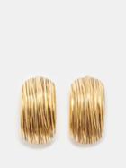 Saint Laurent - Striated Dome Earrings - Womens - Gold