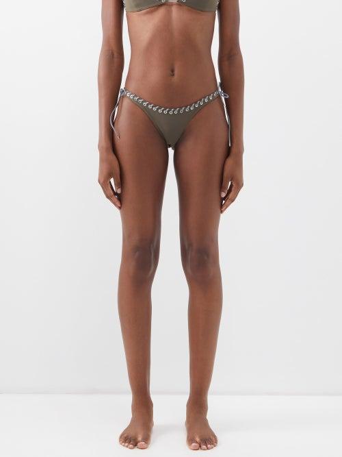 Ludovic De Saint Sernin - Whipstitched Tie-side Bikini Briefs - Womens - Khaki