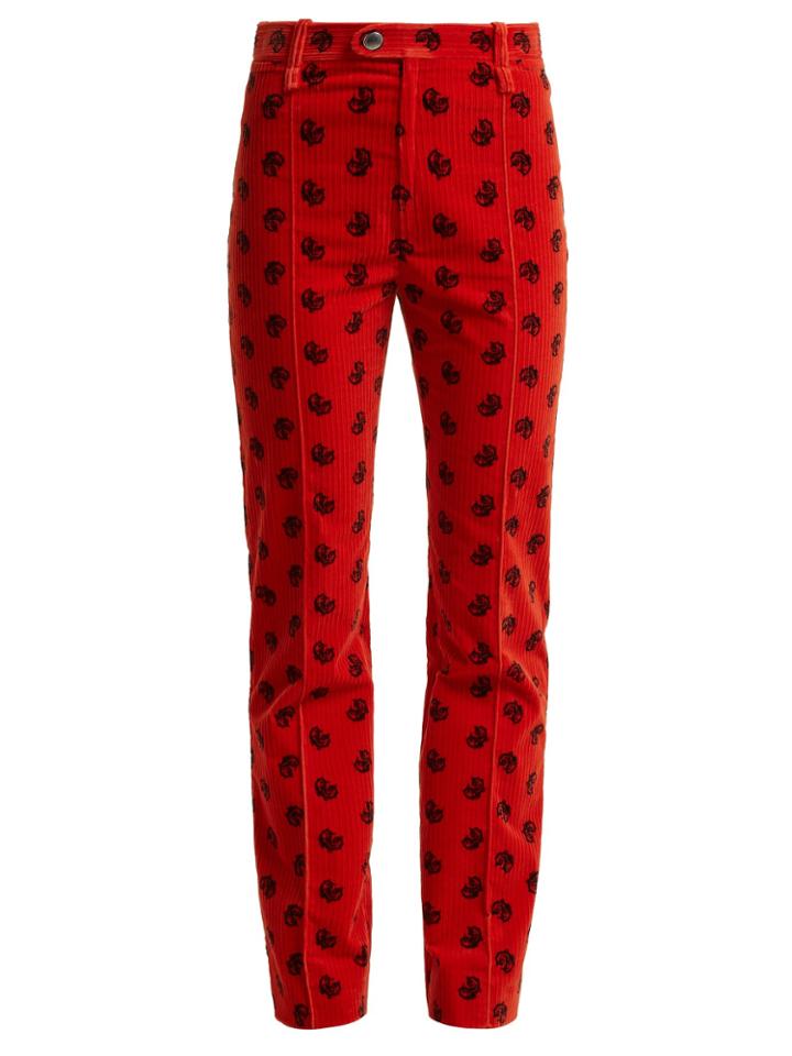 Chloé Paisley-print Cotton-blend Corduroy Trousers