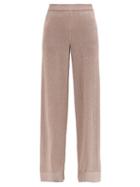 Matchesfashion.com Missoni - Moir-effect Knitted Wide-leg Trousers - Womens - Light Pink