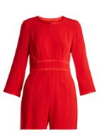 Goat Fillie Long-sleeved Crepe-cady Playsuit