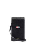 Matchesfashion.com Thom Browne - Tricolour-stripe Pebbled-leather Cross-body Bag - Mens - Black