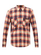 Amiri - Logo-patch Checked Cotton-flannel Shirt - Mens - Black Red