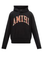 Amiri - Bandana-logo Cotton-jersey Hooded Sweatshirt - Mens - Black Orange