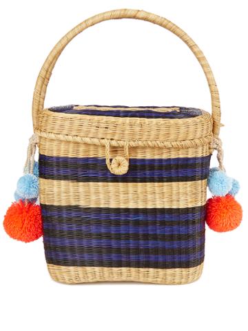 Sophie Anderson Cinto Striped Wicker Basket Bag