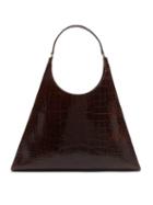 Matchesfashion.com Staud - Roy Large Crocodile Embossed Leather Shoulder Bag - Womens - Brown