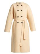 Matchesfashion.com Rochas - Double Breasted Felted Coat - Womens - Ivory