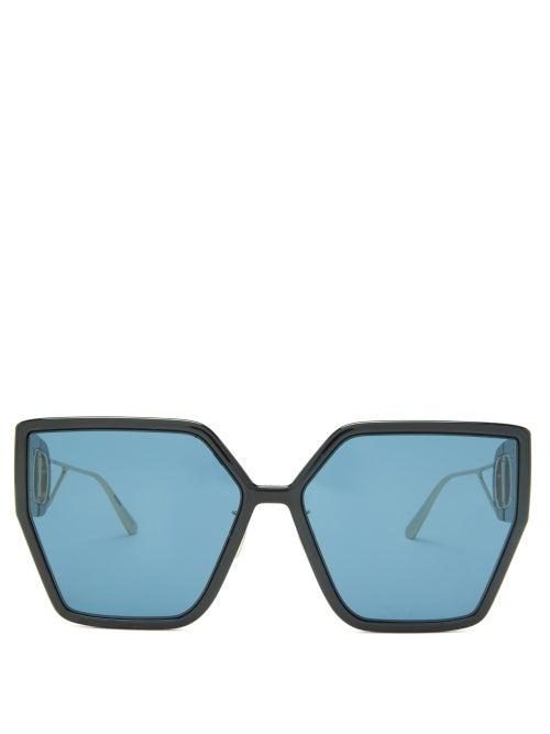 Matchesfashion.com Dior - 30montaigne Butterfly Acetate Sunglasses - Womens - Black Blue