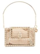 Matchesfashion.com Rosantica By Michela Panero - Sin City Crystal Embellished Cage Clutch - Womens - Beige Multi