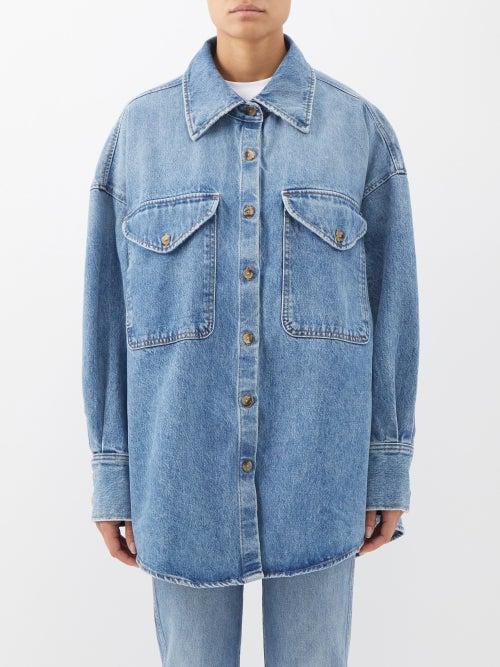 Khaite - Birdie Washed-denim Oversized Shirt - Womens - Blue
