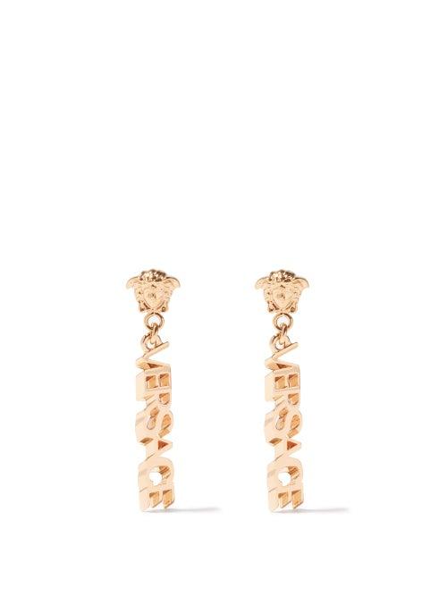 Versace - Medusa Logo-drop Earrings - Womens - Gold