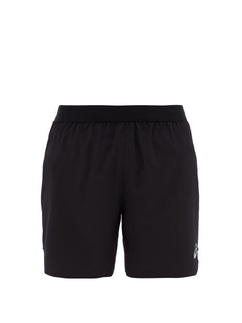 Asics - Road 7 Logo-print Soft-shell Shorts - Mens - Black