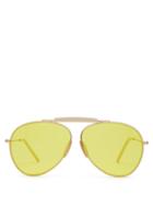 Matchesfashion.com Acne Studios - Howard Aviator Metal Sunglasses - Womens - Yellow