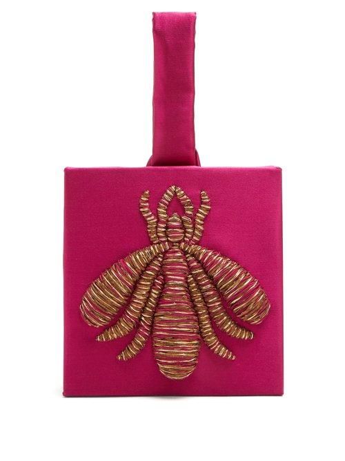 Matchesfashion.com Sanayi 313 - Ragno Embroidered Satin Clutch - Womens - Pink