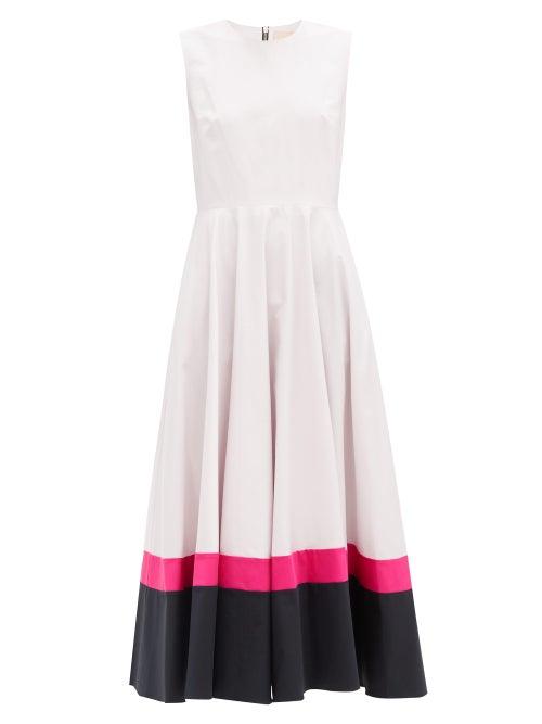 Matchesfashion.com Roksanda - Ling Colour-block Cotton-poplin Dress - Womens - Light Pink