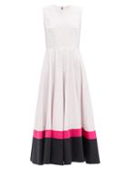 Matchesfashion.com Roksanda - Ling Colour-block Cotton-poplin Dress - Womens - Light Pink
