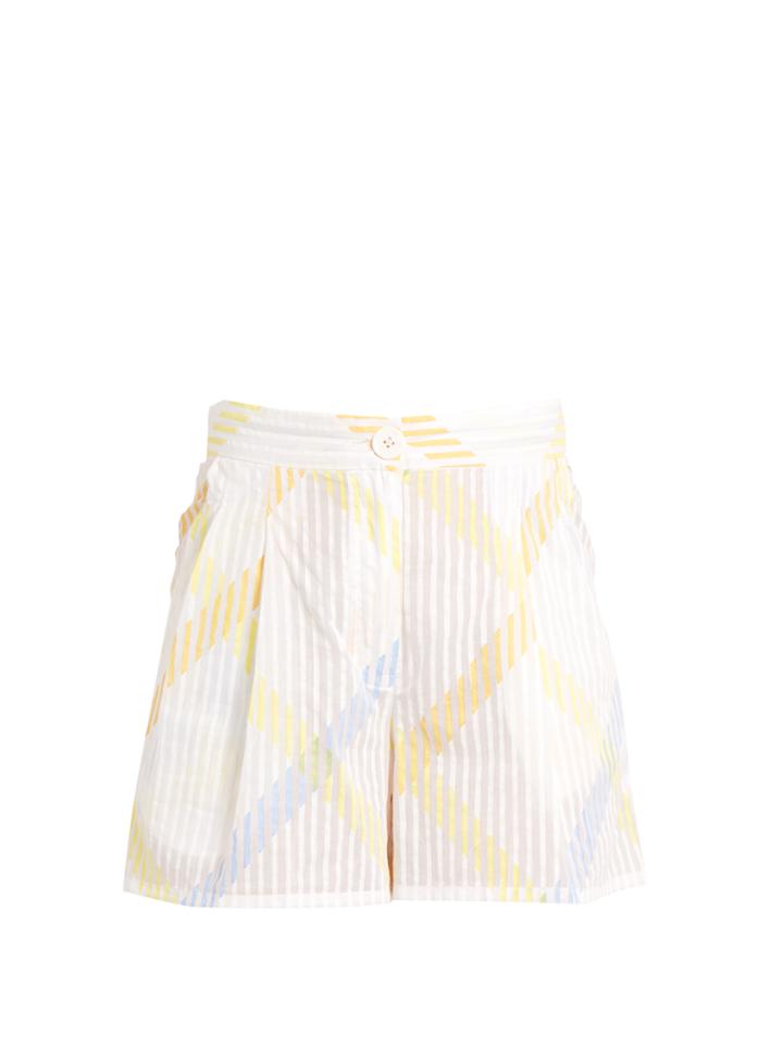 Thierry Colson Macha Stripe-print Cotton-voile Shorts