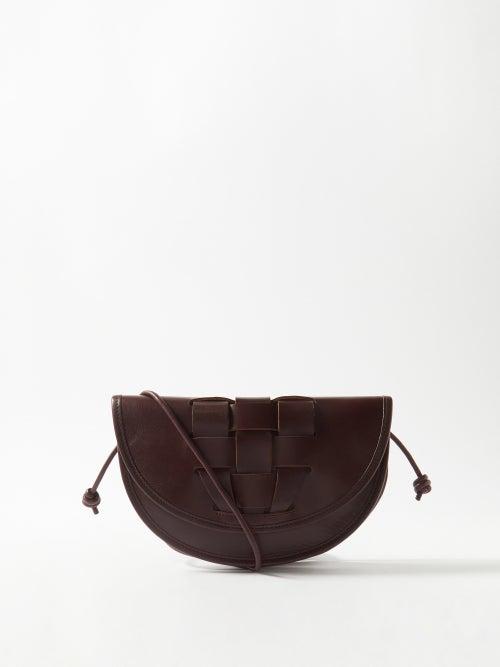 Hereu - Lluna Woven-flap Leather Cross-body Bag - Womens - Dark Burgundy