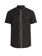 Dolce & Gabbana Contrast-piping Short-sleeved Cotton Shirt