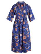 Matchesfashion.com Diane Von Furstenberg - Canton Print Stretch Cotton Dress - Womens - Blue Print