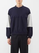 Maryam Nassir Zadeh - Theo Panelled Cotton-jersey Sweatshirt - Mens - Dark Blue