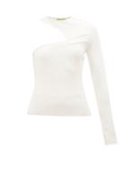 Gauge81 - Ucham Asymmetric One-shoulder Ribbed Top - Womens - Ivory