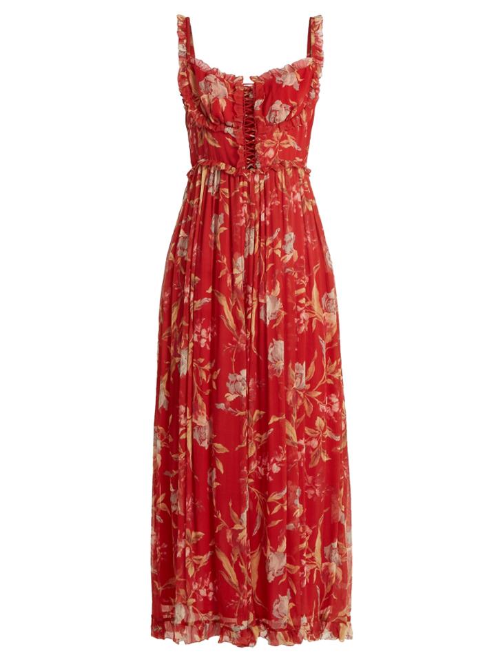 Zimmermann Corsair Iris Floral-print Silk-georgette Jumpsuit