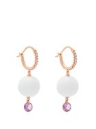 Matchesfashion.com Raphaele Canot - 18kt Rose Gold & Agate Drop Earrings - Womens - White