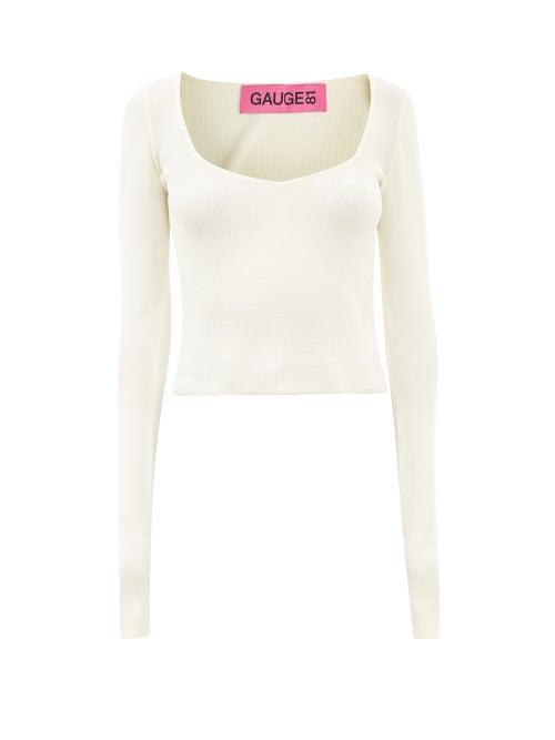 Gauge81 - Olvera Square-neck Knitted Top - Womens - Ivory