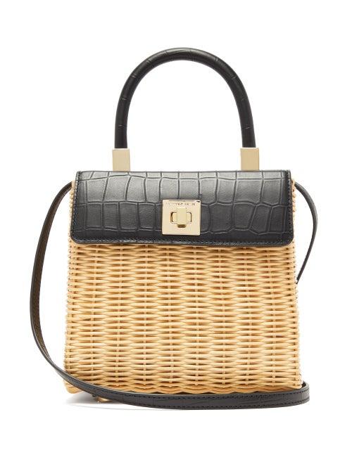 Matchesfashion.com Sparrows Weave - The Classic Wicker And Leather Top-handle Bag - Womens - Black