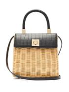 Matchesfashion.com Sparrows Weave - The Classic Wicker And Leather Top-handle Bag - Womens - Black