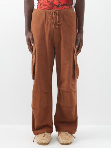 Story Mfg. - Peace Organic-cotton Canvas Cargo Trousers - Mens - Dark Beige