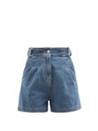 Matchesfashion.com Msgm - Adjustable-waist Denim Shorts - Womens - Denim