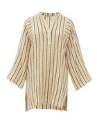Matchesfashion.com Three Graces London - Belinda Striped Cotton-blend Seersucker Kaftan - Womens - Yellow Multi