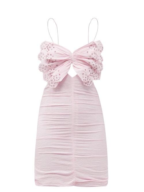 Matchesfashion.com Isabel Marant - Likyna Ruffled Cotton-blend Crepe Mini Dress - Womens - Light Pink
