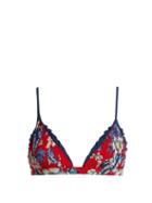 Matchesfashion.com Diane Von Furstenberg - Ruffle Trimmed Bikini Top - Womens - Red Print