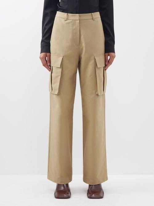 The Frankie Shop - Gia Cotton Cargo Trousers - Womens - Khaki