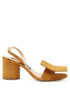 Matchesfashion.com Jacquemus - Les Rond Carre Suede Block Heel Sandals - Womens - Camel