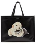 Matchesfashion.com Balenciaga - Puppy And Kitten Print Leather Tote - Mens - Black White
