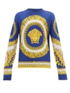 Matchesfashion.com Versace - Medusa Head Print Silk Sweater - Mens - Multi