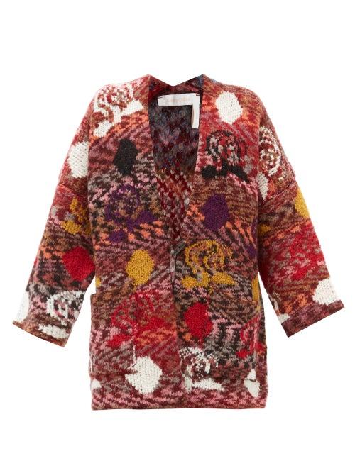 Matchesfashion.com See By Chlo - Jacquard-patterned V-neck Cardigan - Womens - Multi