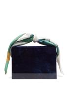 Matchesfashion.com Montunas - Guaria Mini Leaf Print Box Bag - Womens - Navy