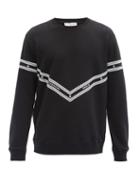Matchesfashion.com Givenchy - Chevron Logo-print Cotton Sweatshirt - Mens - Black