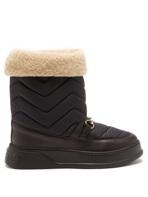Gucci - Horsebit Merino-lined Snow Boots - Mens - Black